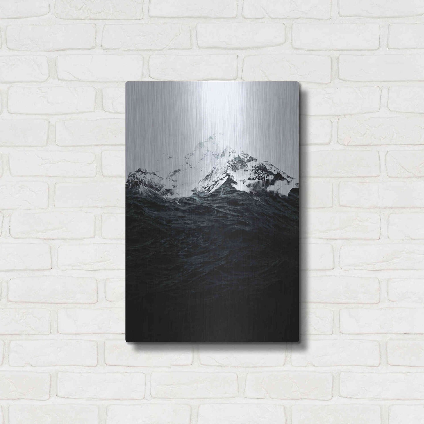 Luxe Metal Art 'Those Waves Were Like Mountains' by Robert Farkas, Metal Wall Art,16x24