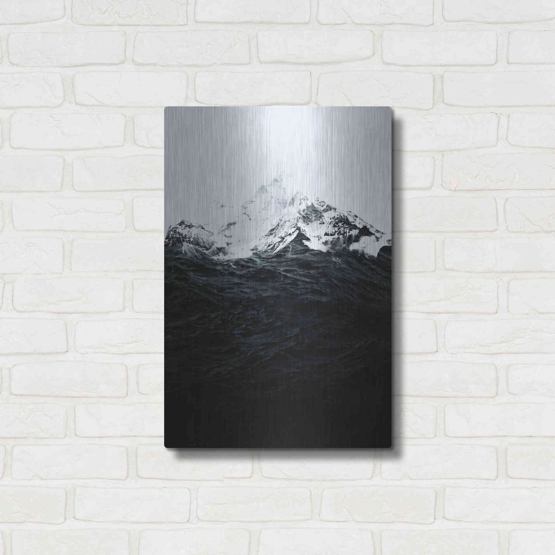 Luxe Metal Art 'Those Waves Were Like Mountains' by Robert Farkas, Metal Wall Art,16x24