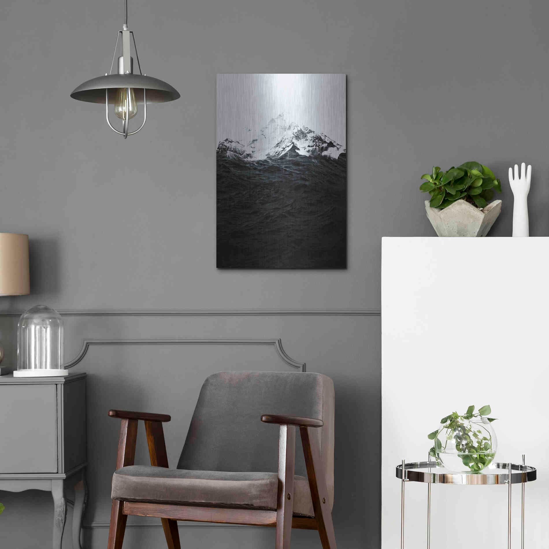 Luxe Metal Art 'Those Waves Were Like Mountains' by Robert Farkas, Metal Wall Art,16x24