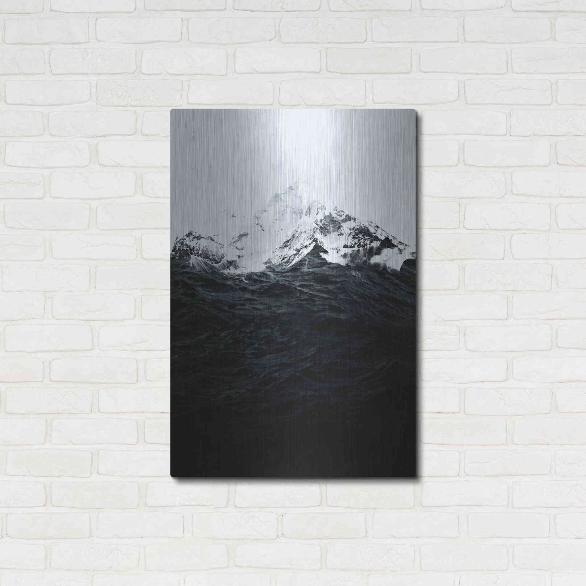 Luxe Metal Art 'Those Waves Were Like Mountains' by Robert Farkas, Metal Wall Art,24x36