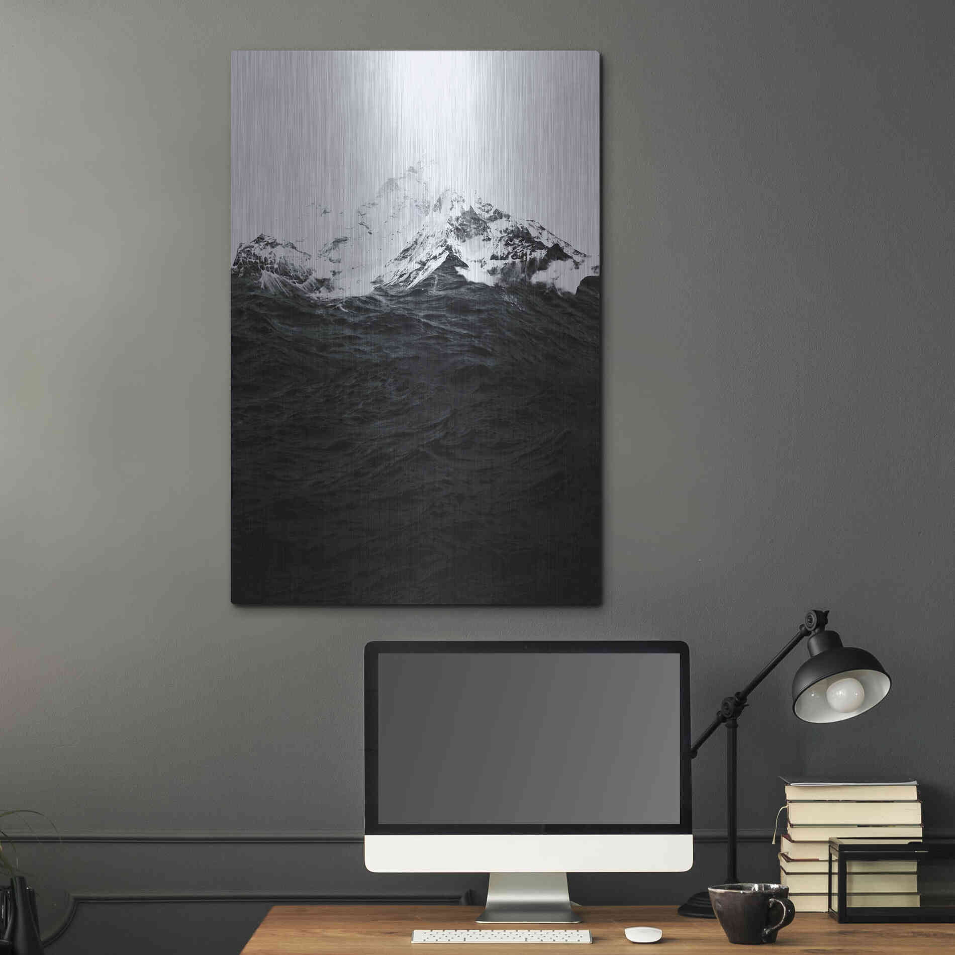 Luxe Metal Art 'Those Waves Were Like Mountains' by Robert Farkas, Metal Wall Art,24x36