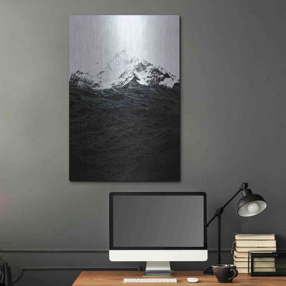Luxe Metal Art 'Those Waves Were Like Mountains' by Robert Farkas, Metal Wall Art,24x36