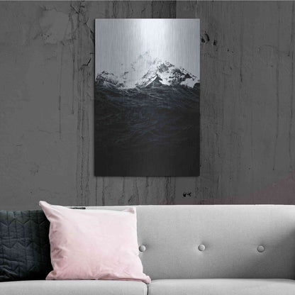 Luxe Metal Art 'Those Waves Were Like Mountains' by Robert Farkas, Metal Wall Art,24x36