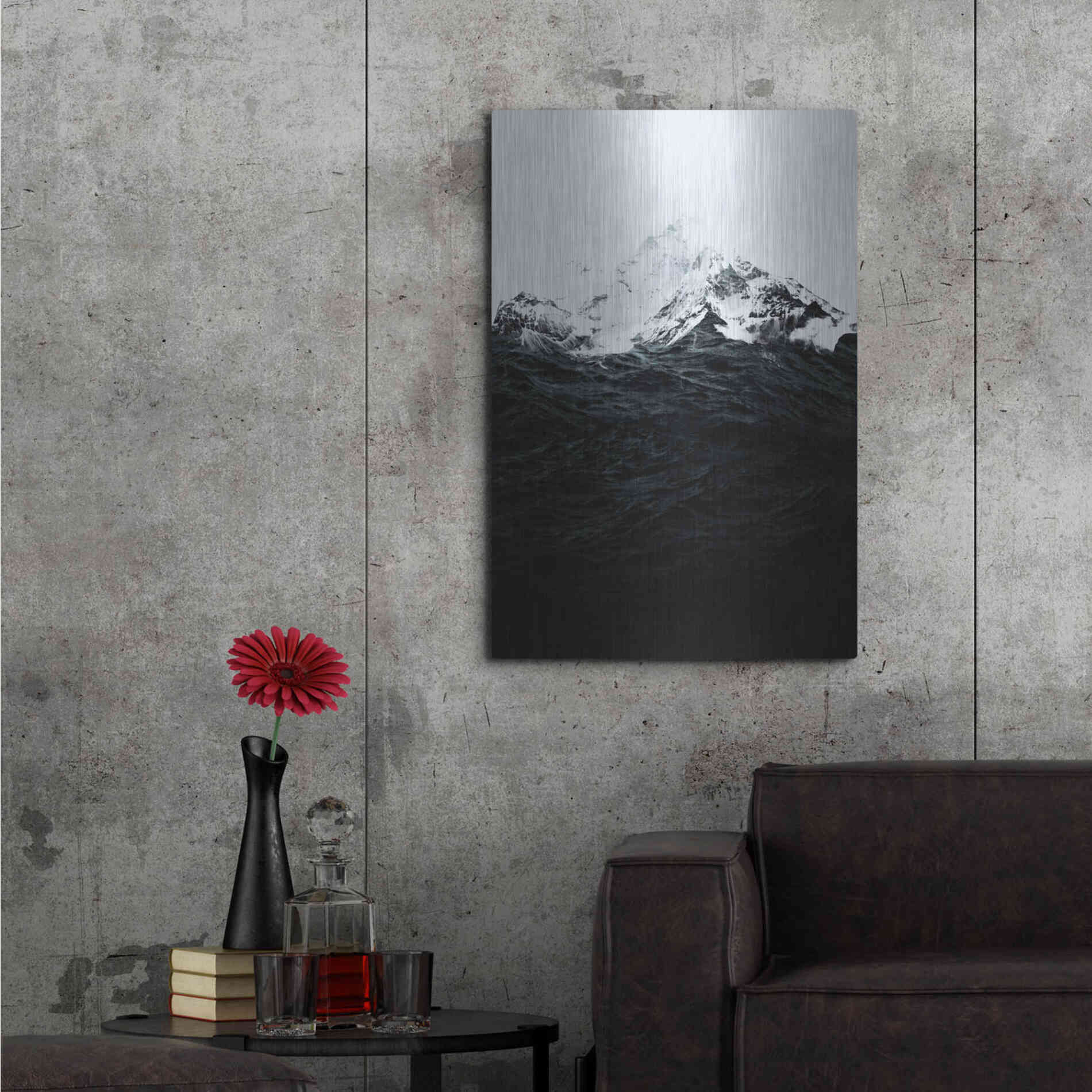 Luxe Metal Art 'Those Waves Were Like Mountains' by Robert Farkas, Metal Wall Art,24x36