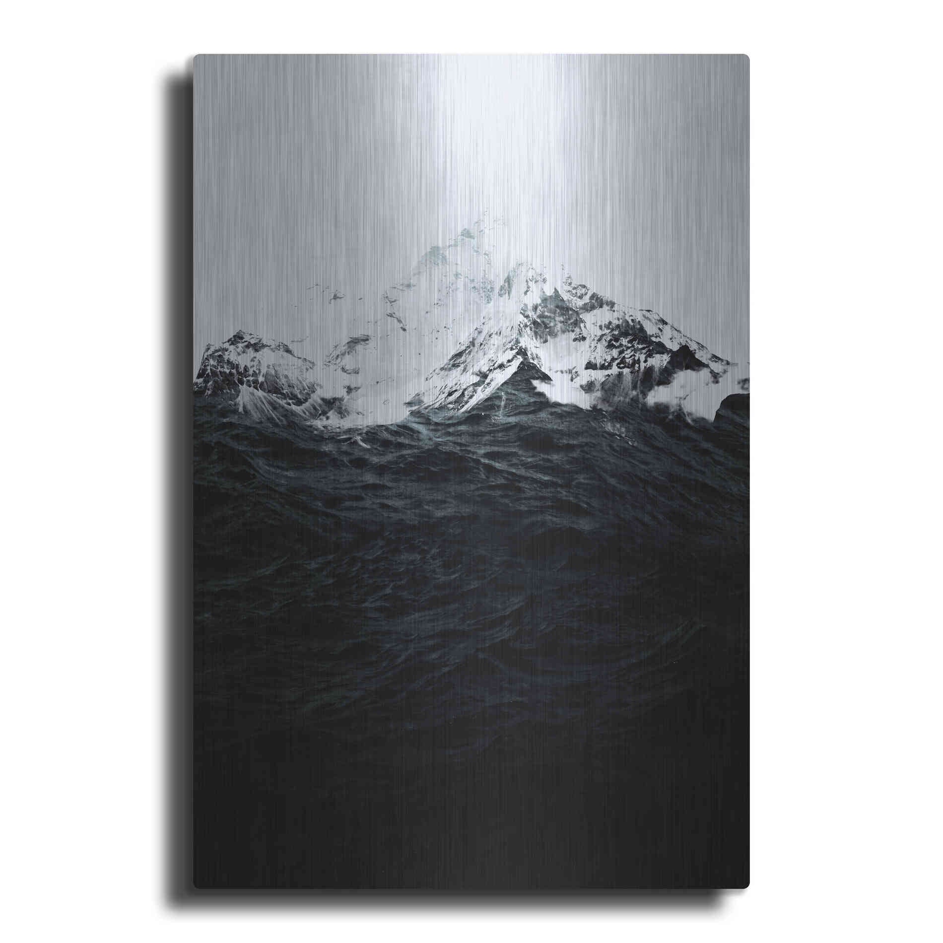 Luxe Metal Art 'Those Waves Were Like Mountains' by Robert Farkas, Metal Wall Art