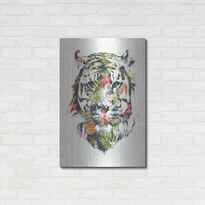 Luxe Metal Art 'Tropical Tiger' by Robert Farkas, Metal Wall Art,24x36
