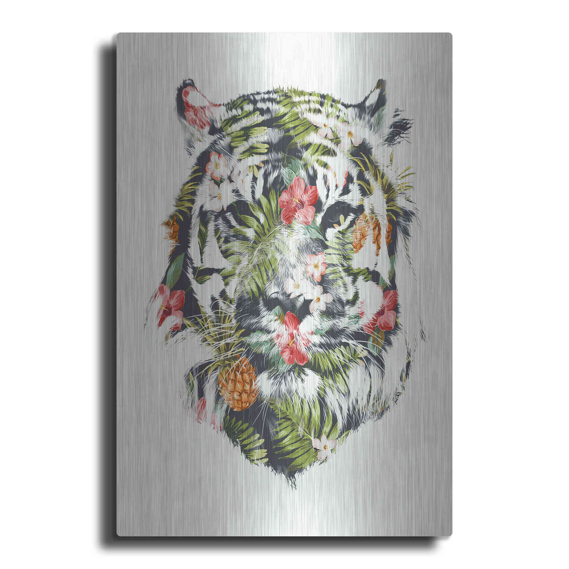 Luxe Metal Art 'Tropical Tiger' by Robert Farkas, Metal Wall Art