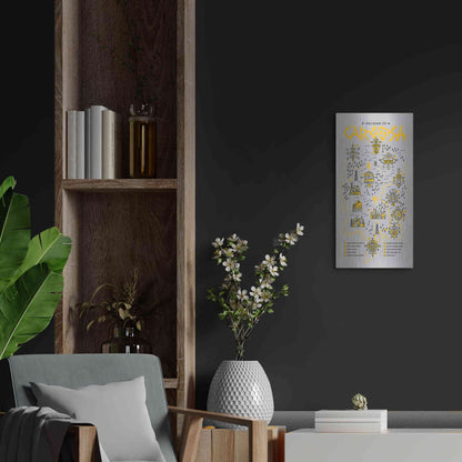 Luxe Metal Art 'True Detective Map' by Robert Farkas, Metal Wall Art,12x24