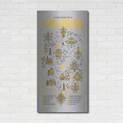 Luxe Metal Art 'True Detective Map' by Robert Farkas, Metal Wall Art,24x48
