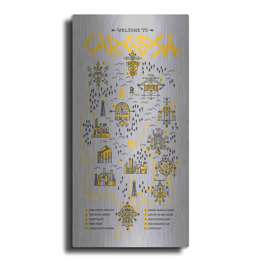 Luxe Metal Art 'True Detective Map' by Robert Farkas, Metal Wall Art