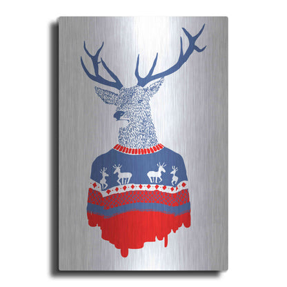Luxe Metal Art 'Ugly Winter Pullover' by Robert Farkas, Metal Wall Art