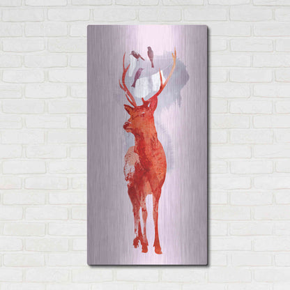 Luxe Metal Art 'Useless Deer' by Robert Farkas, Metal Wall Art,24x48