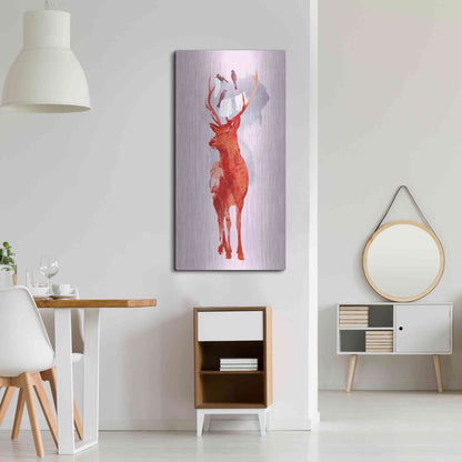 Luxe Metal Art 'Useless Deer' by Robert Farkas, Metal Wall Art,24x48