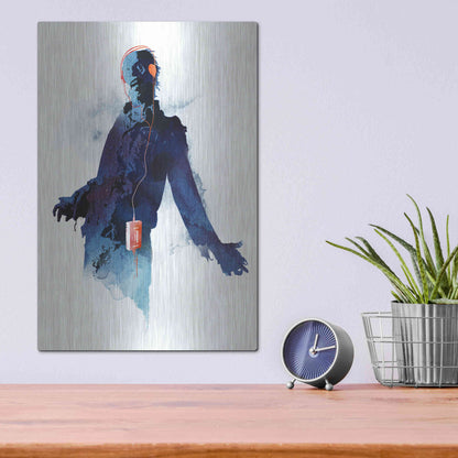 Luxe Metal Art 'Walkman Dead' by Robert Farkas, Metal Wall Art,12x16