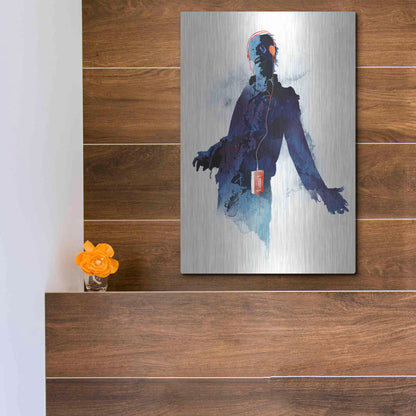 Luxe Metal Art 'Walkman Dead' by Robert Farkas, Metal Wall Art,12x16
