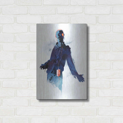 Luxe Metal Art 'Walkman Dead' by Robert Farkas, Metal Wall Art,16x24
