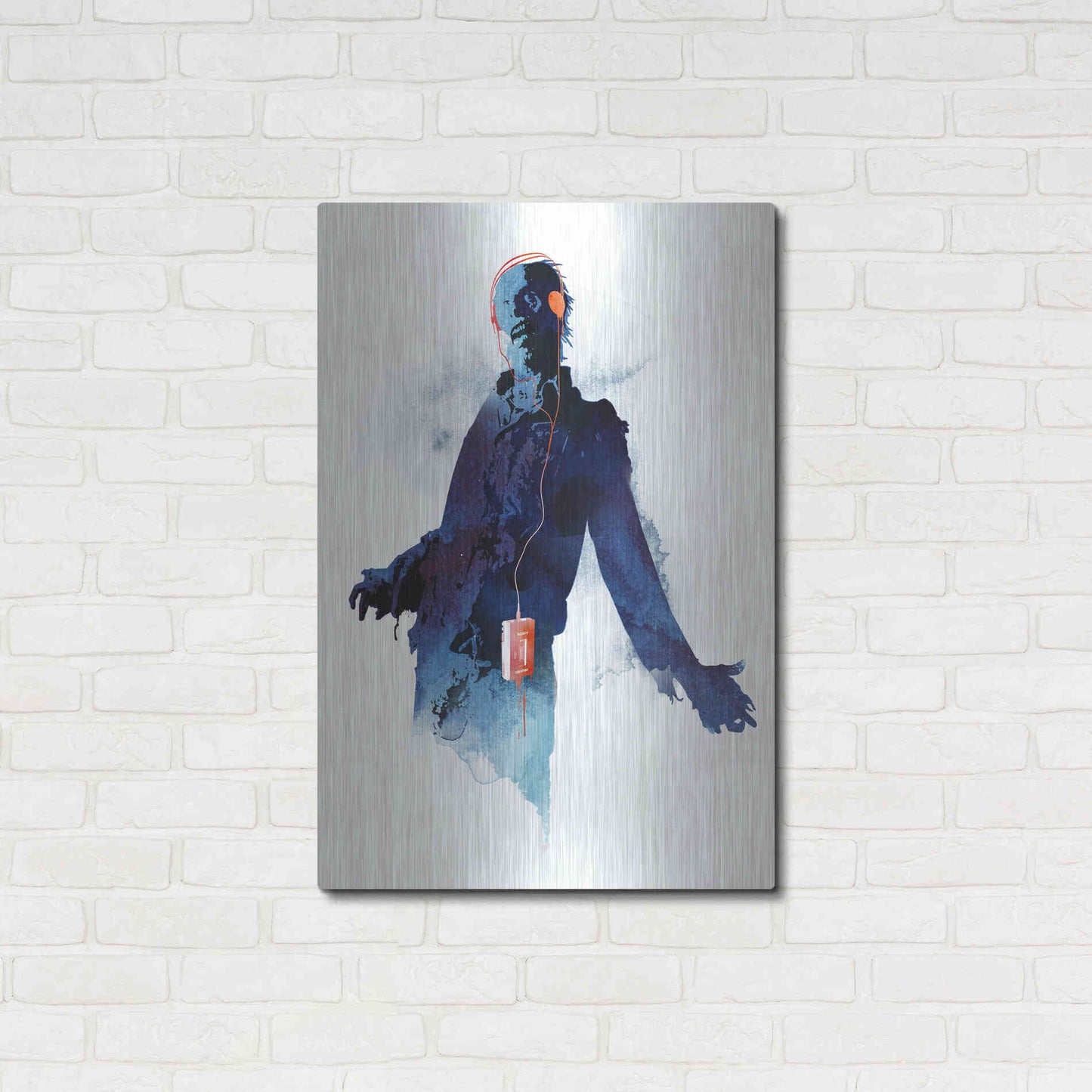 Luxe Metal Art 'Walkman Dead' by Robert Farkas, Metal Wall Art,24x36