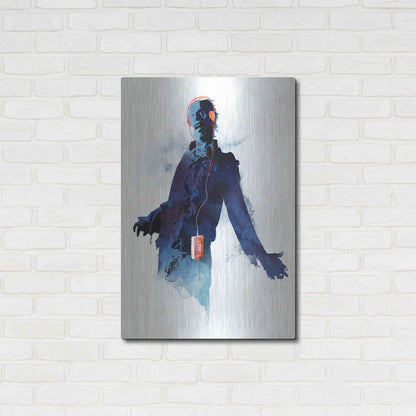 Luxe Metal Art 'Walkman Dead' by Robert Farkas, Metal Wall Art,24x36