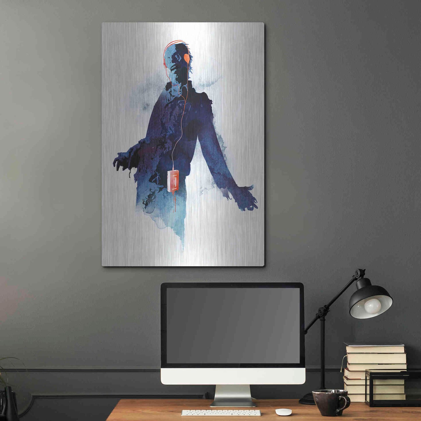 Luxe Metal Art 'Walkman Dead' by Robert Farkas, Metal Wall Art,24x36