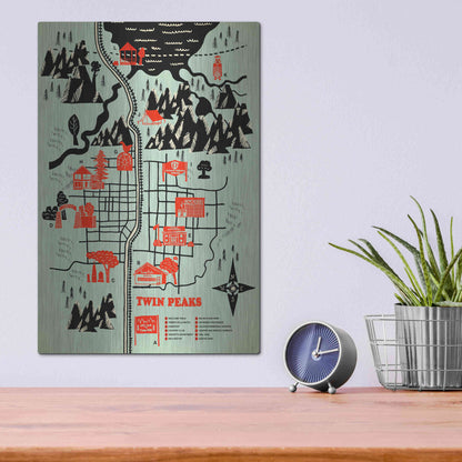 Luxe Metal Art 'Welcome to Twinpeaks' by Robert Farkas, Metal Wall Art,12x16