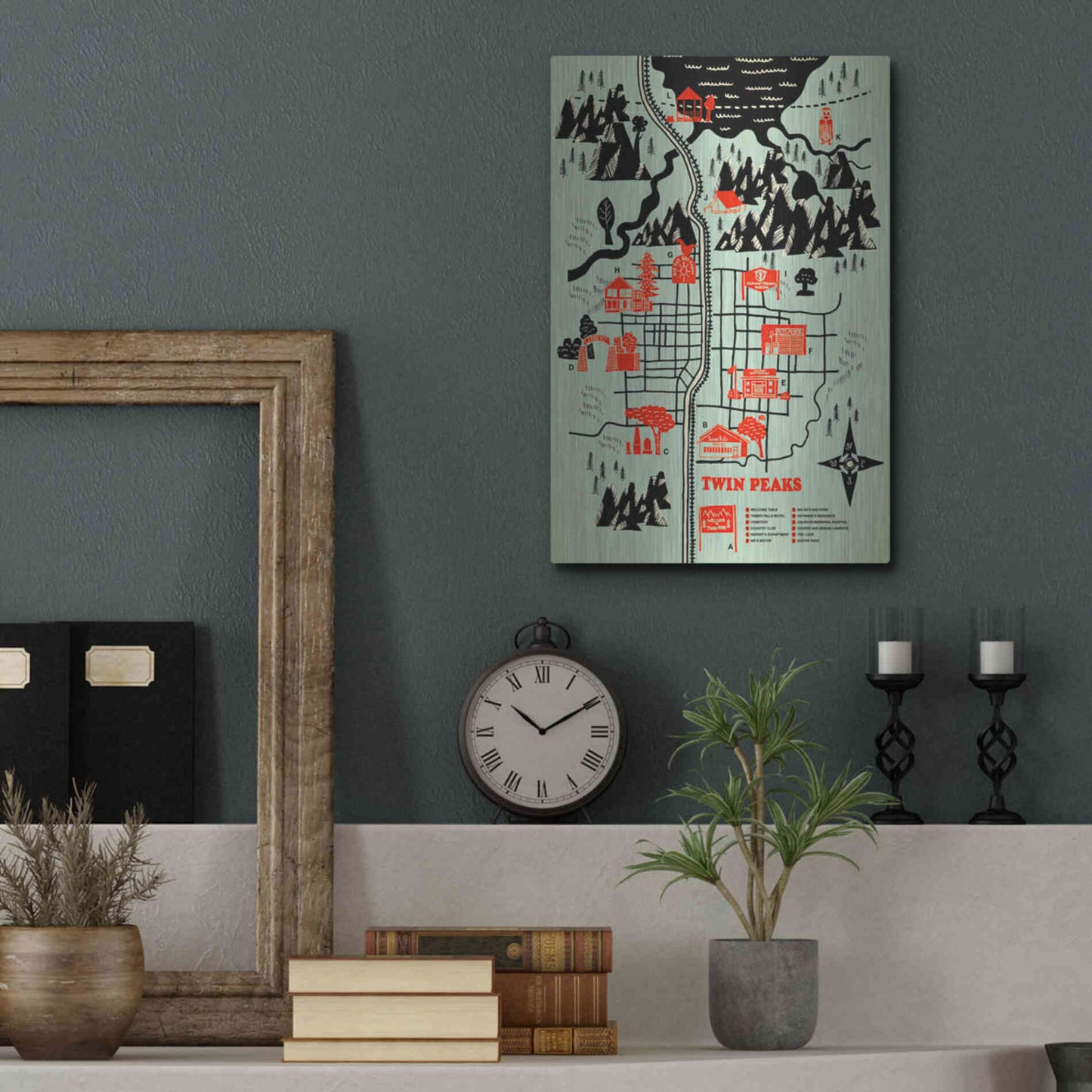 Luxe Metal Art 'Welcome to Twinpeaks' by Robert Farkas, Metal Wall Art,12x16