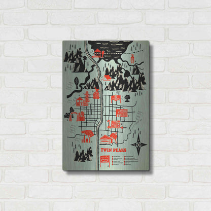 Luxe Metal Art 'Welcome to Twinpeaks' by Robert Farkas, Metal Wall Art,16x24