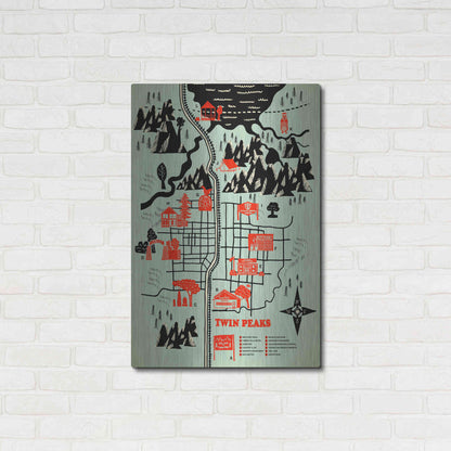 Luxe Metal Art 'Welcome to Twinpeaks' by Robert Farkas, Metal Wall Art,24x36