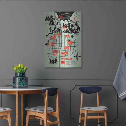 Luxe Metal Art 'Welcome to Twinpeaks' by Robert Farkas, Metal Wall Art,24x36