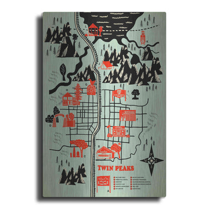 Luxe Metal Art 'Welcome to Twinpeaks' by Robert Farkas, Metal Wall Art