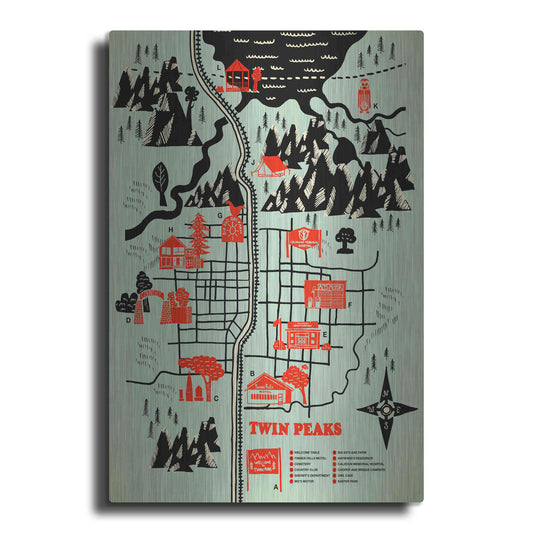 Luxe Metal Art 'Welcome to Twinpeaks' by Robert Farkas, Metal Wall Art