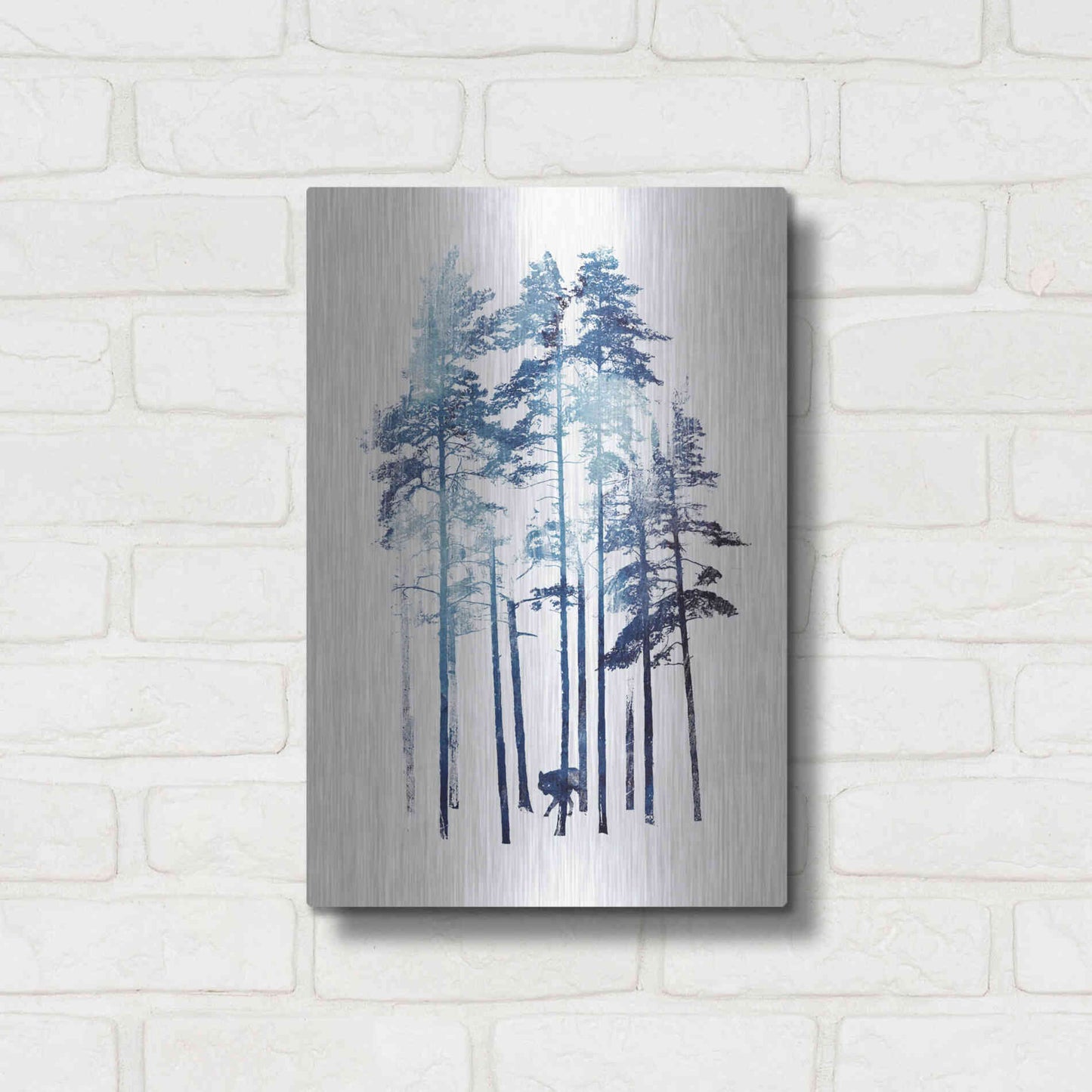 Luxe Metal Art 'Winter Wolf' by Robert Farkas, Metal Wall Art,12x16