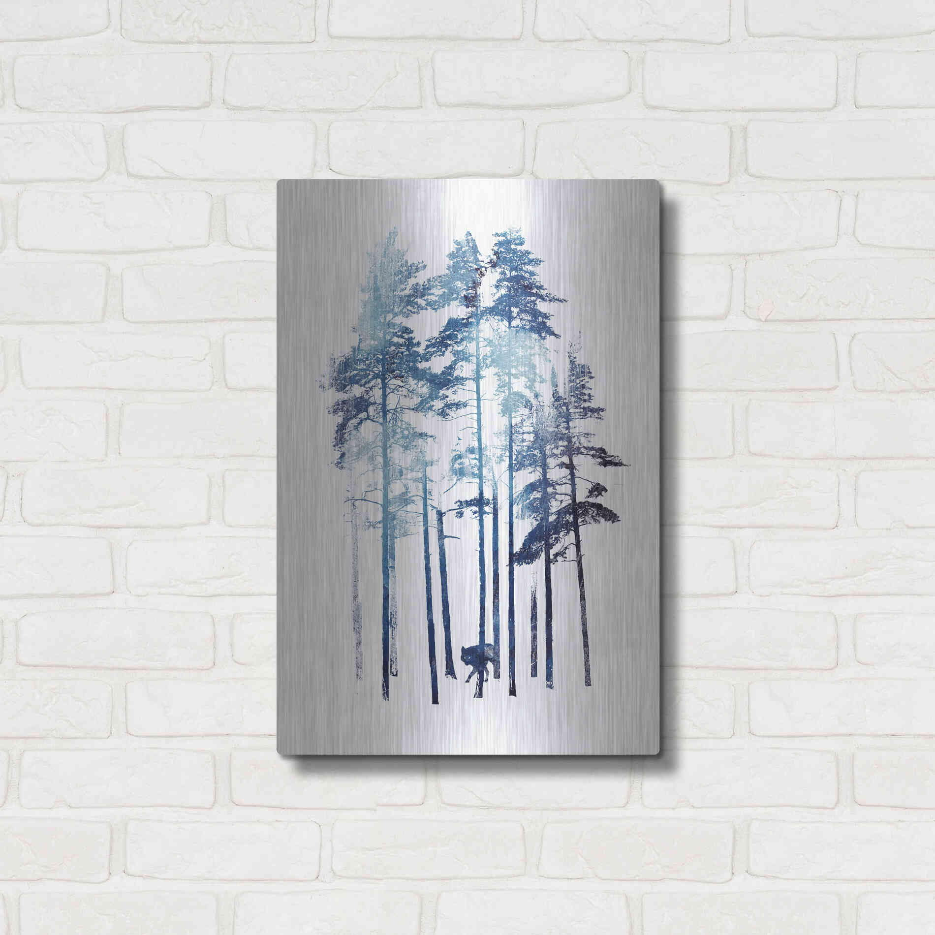 Luxe Metal Art 'Winter Wolf' by Robert Farkas, Metal Wall Art,16x24