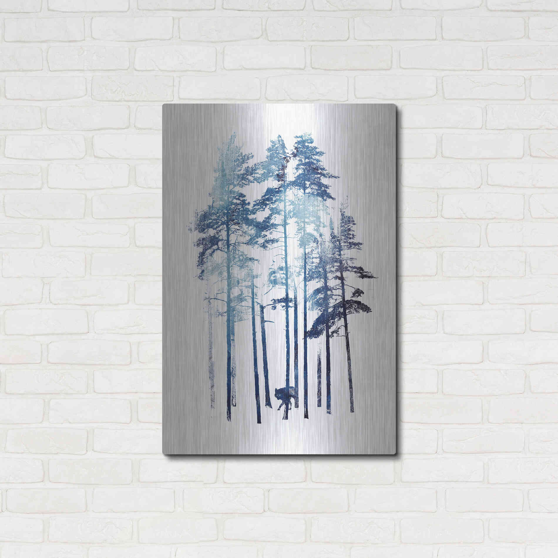 Luxe Metal Art 'Winter Wolf' by Robert Farkas, Metal Wall Art,24x36