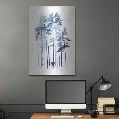 Luxe Metal Art 'Winter Wolf' by Robert Farkas, Metal Wall Art,24x36