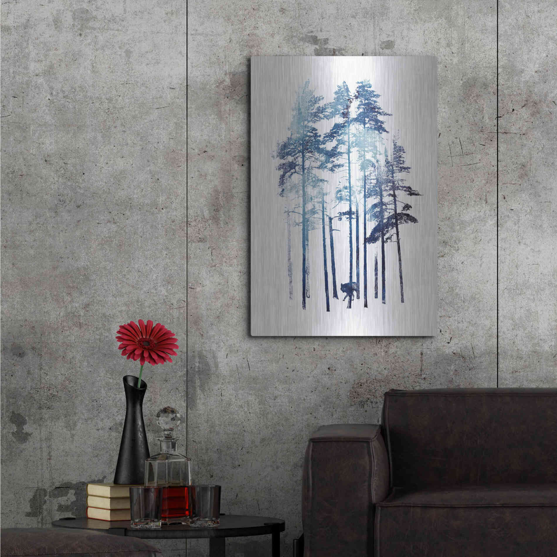 Luxe Metal Art 'Winter Wolf' by Robert Farkas, Metal Wall Art,24x36