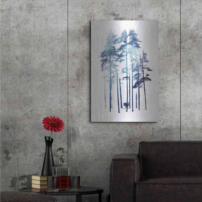 Luxe Metal Art 'Winter Wolf' by Robert Farkas, Metal Wall Art,24x36