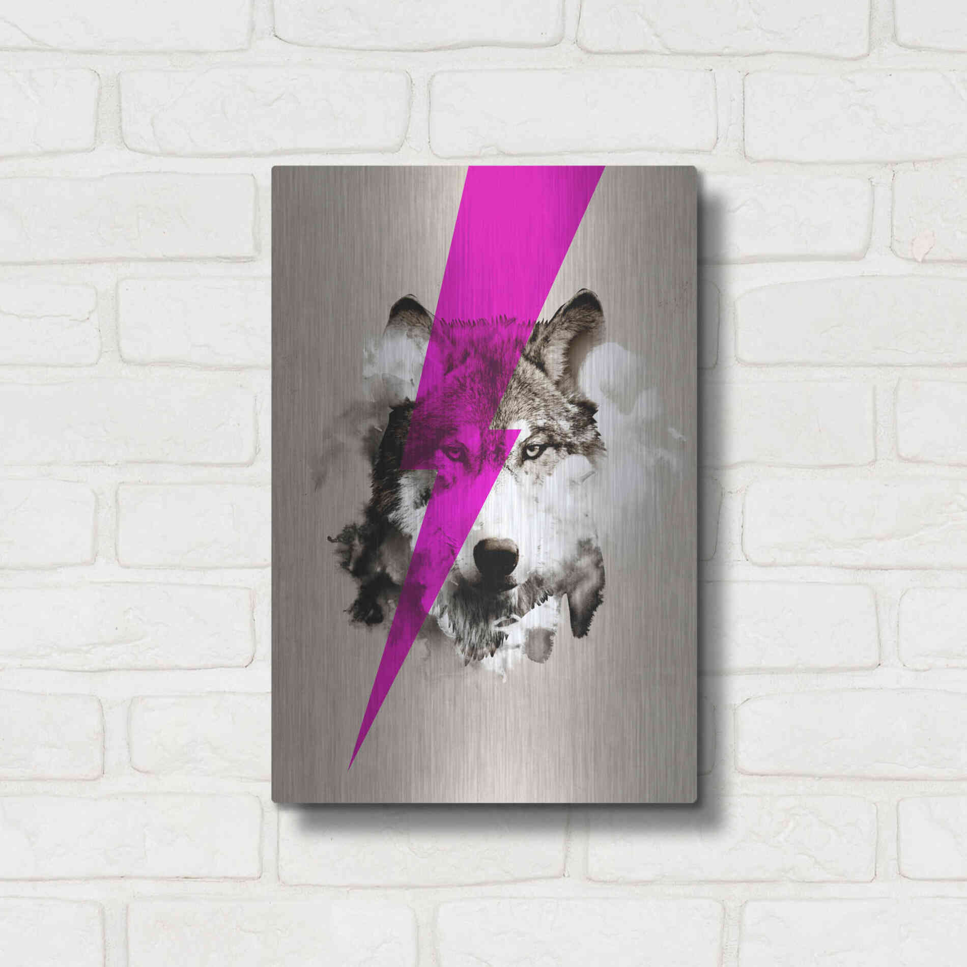 Luxe Metal Art 'Wolf Rocks' by Robert Farkas, Metal Wall Art,12x16