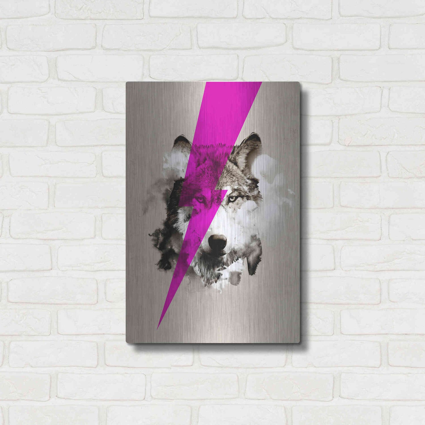 Luxe Metal Art 'Wolf Rocks' by Robert Farkas, Metal Wall Art,16x24