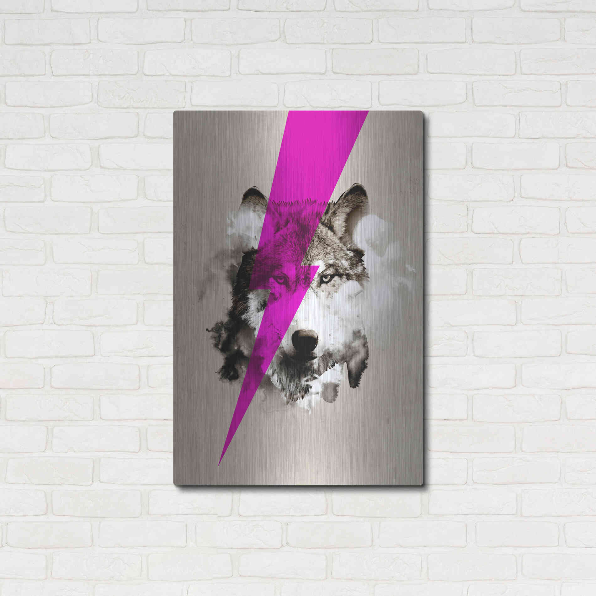 Luxe Metal Art 'Wolf Rocks' by Robert Farkas, Metal Wall Art,24x36