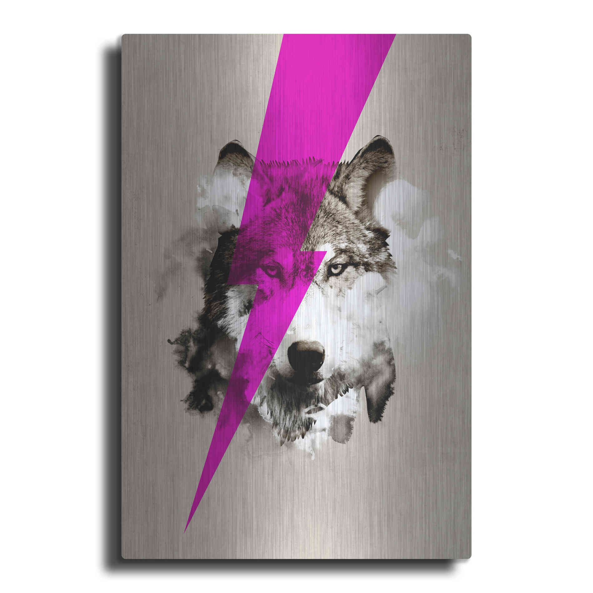 Luxe Metal Art 'Wolf Rocks' by Robert Farkas, Metal Wall Art