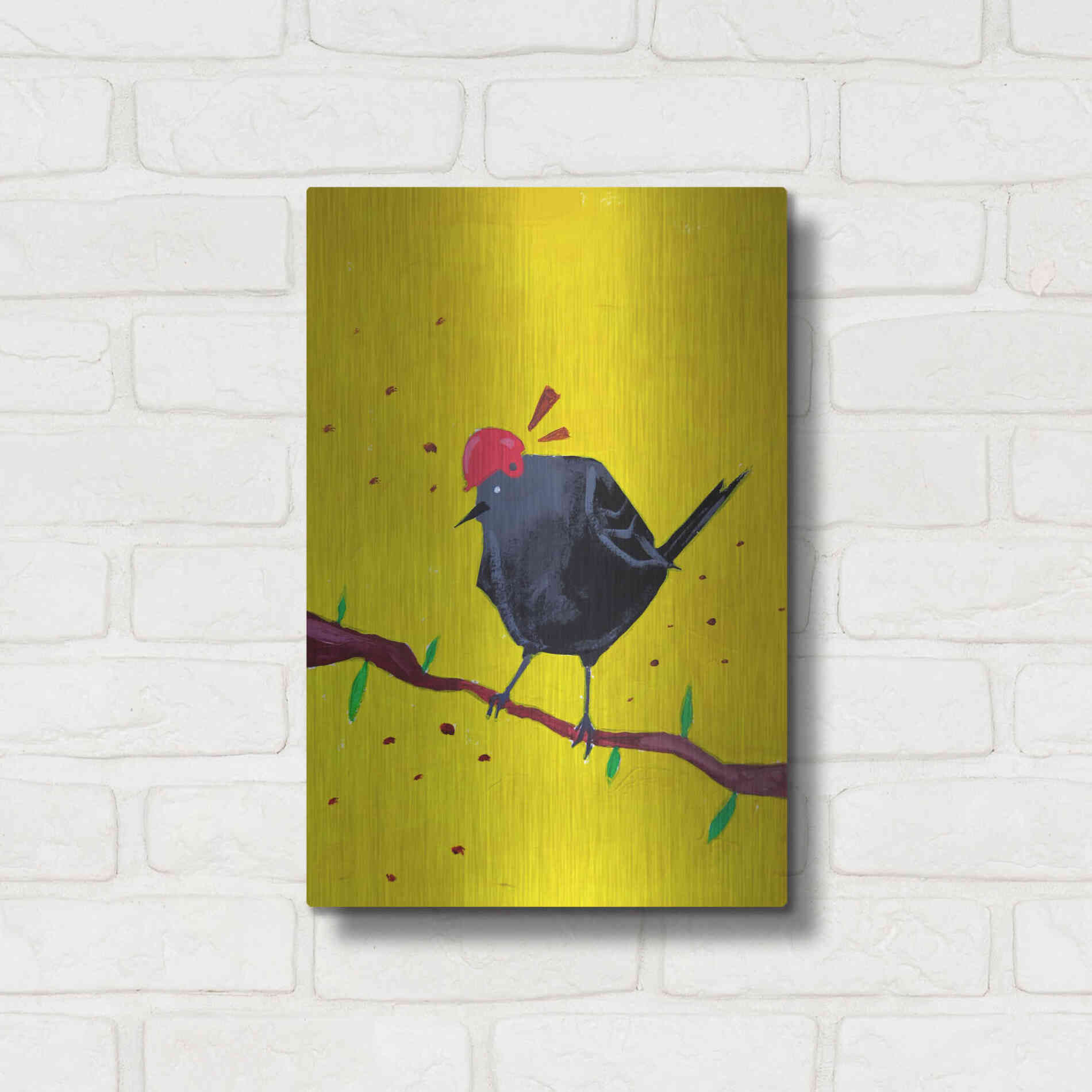 Luxe Metal Art 'Messenger Bird No. 1' by Robert Filiuta, Metal Wall Art,12x16