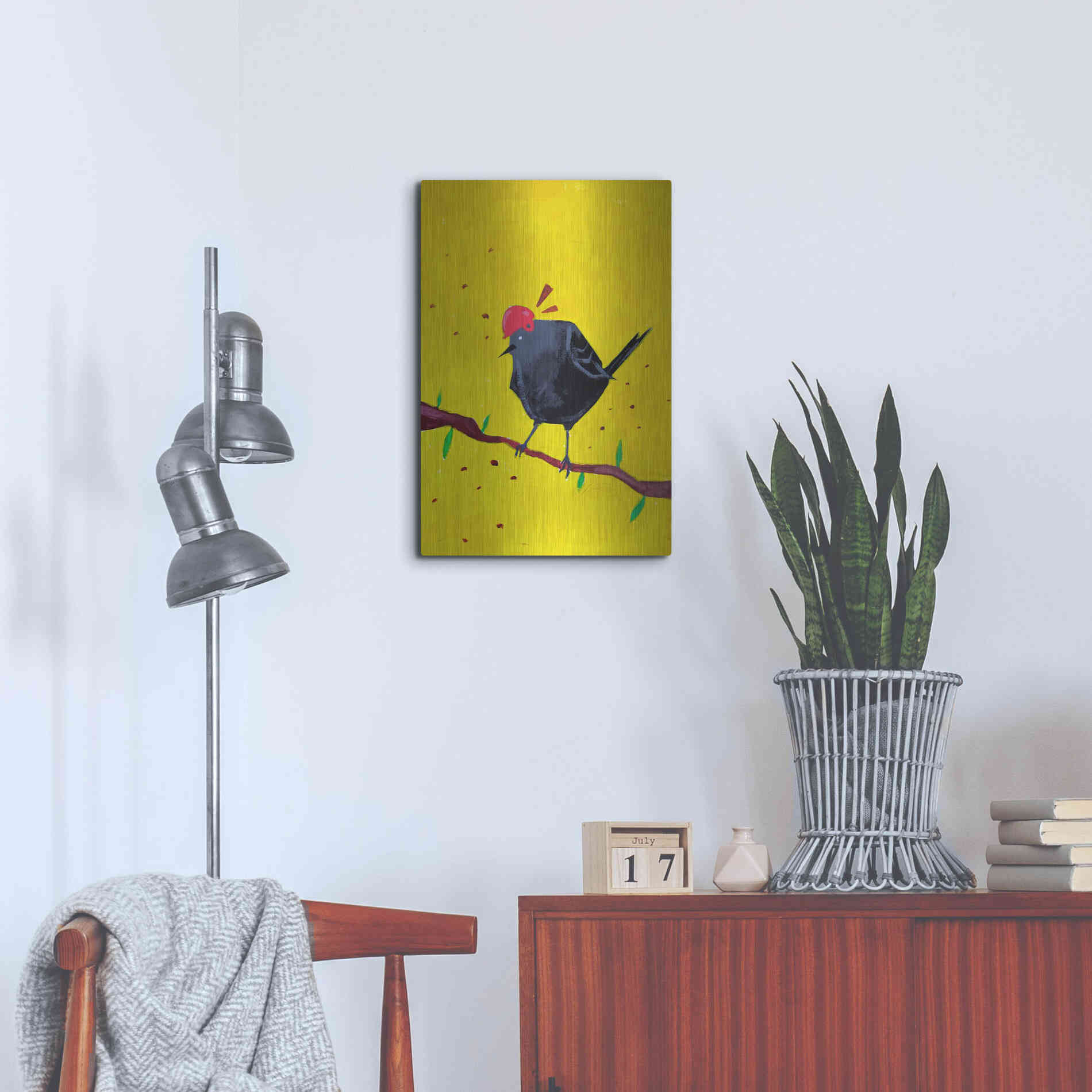 Luxe Metal Art 'Messenger Bird No. 1' by Robert Filiuta, Metal Wall Art,16x24