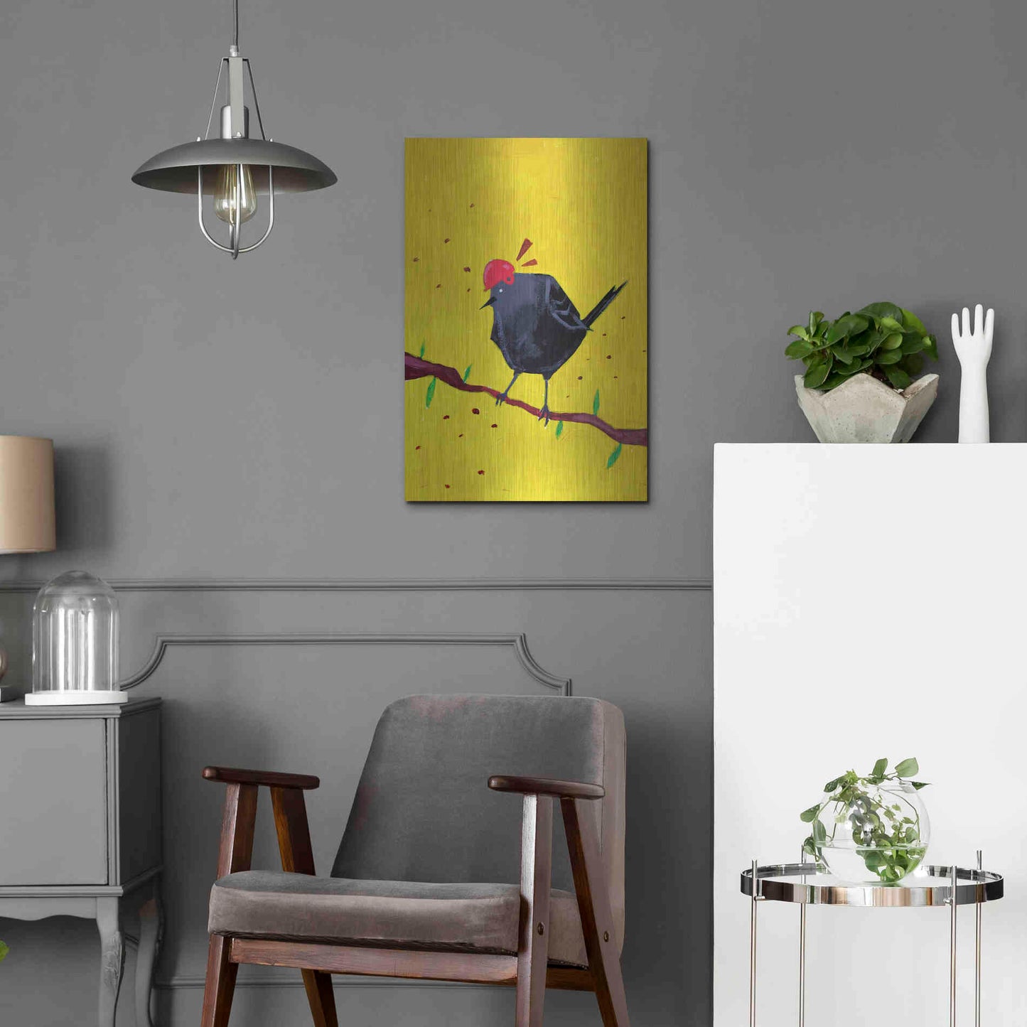 Luxe Metal Art 'Messenger Bird No. 1' by Robert Filiuta, Metal Wall Art,16x24