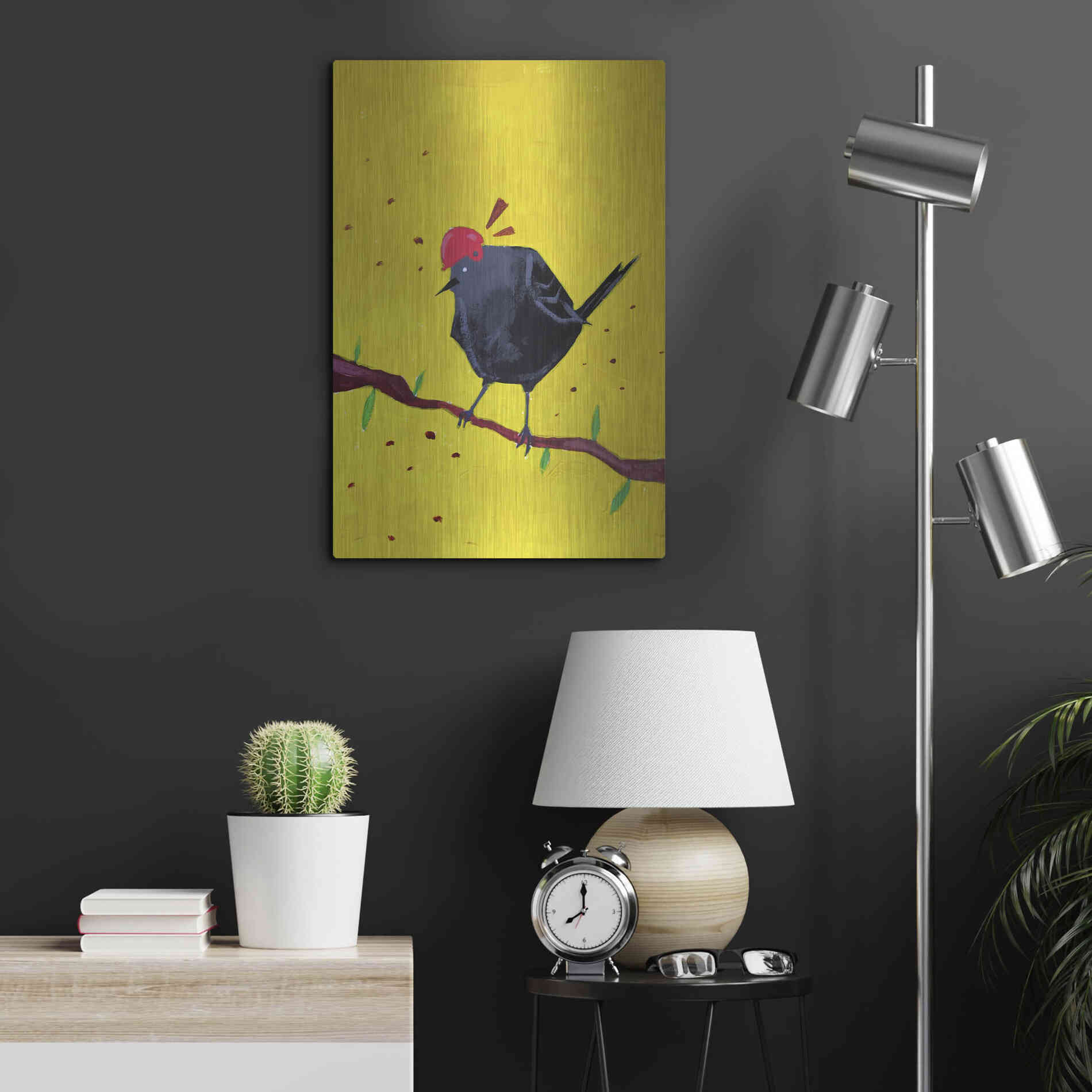 Luxe Metal Art 'Messenger Bird No. 1' by Robert Filiuta, Metal Wall Art,16x24