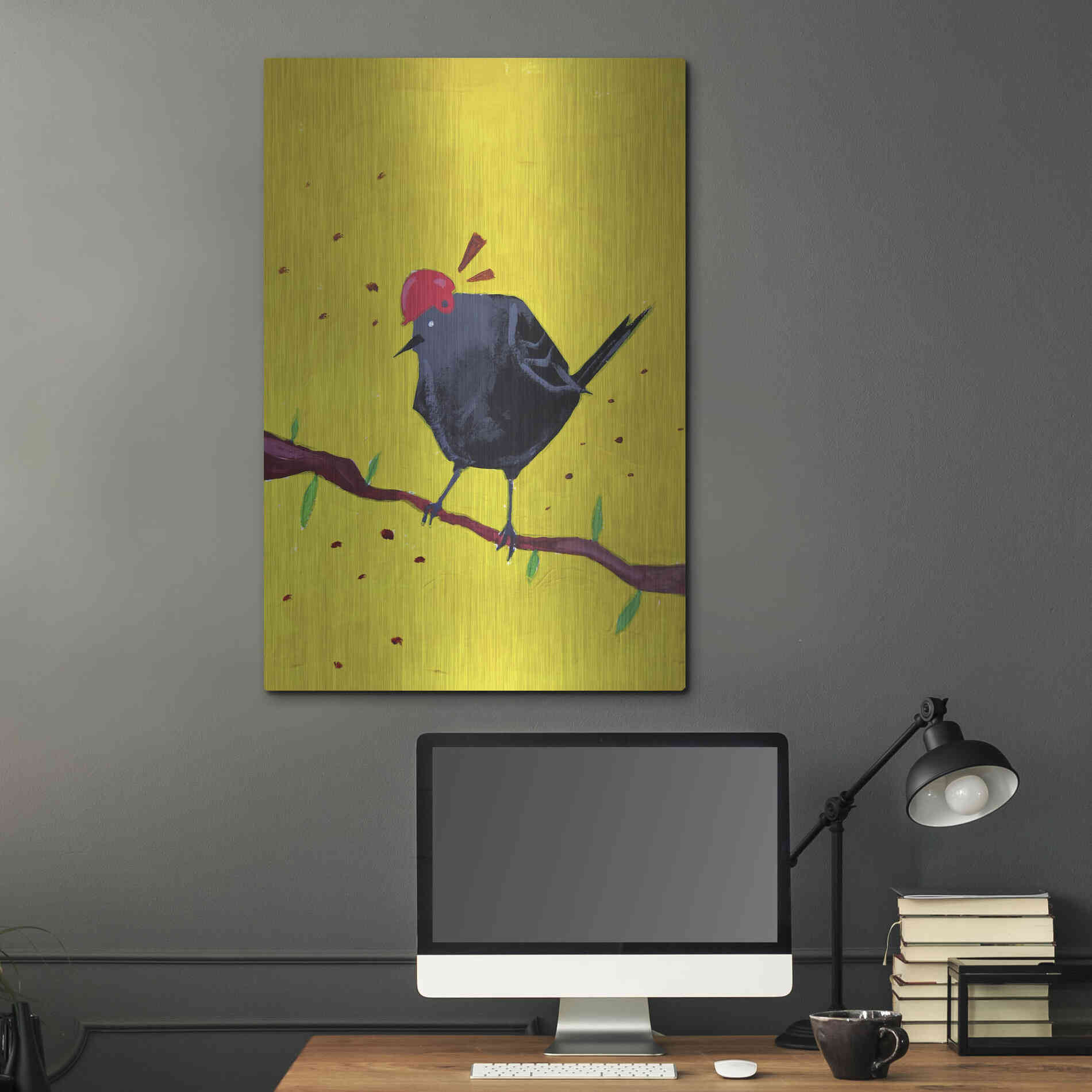 Luxe Metal Art 'Messenger Bird No. 1' by Robert Filiuta, Metal Wall Art,24x36