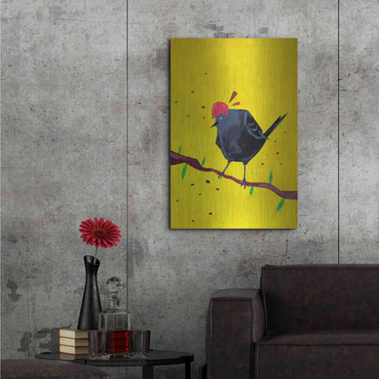 Luxe Metal Art 'Messenger Bird No. 1' by Robert Filiuta, Metal Wall Art,24x36