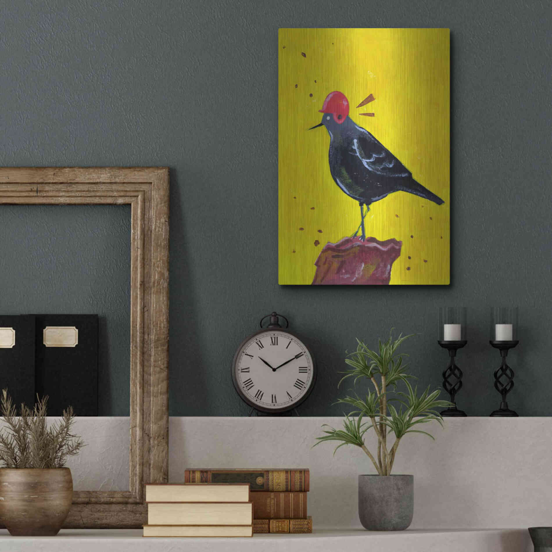 Luxe Metal Art 'Messenger Bird No. 3' by Robert Filiuta, Metal Wall Art,12x16