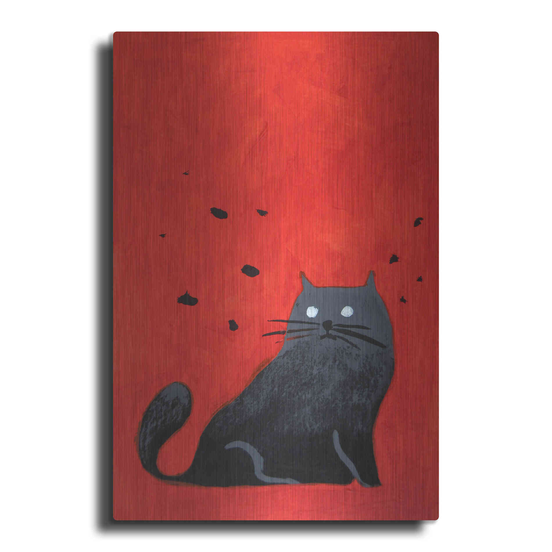 Luxe Metal Art 'Stray Black Cat' by Robert Filiuta, Metal Wall Art