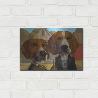 Luxe Metal Art 'American Gothic' by Thomas Fluharty, Metal Wall Art,16x12