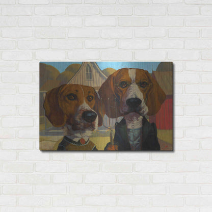 Luxe Metal Art 'American Gothic' by Thomas Fluharty, Metal Wall Art,36x24